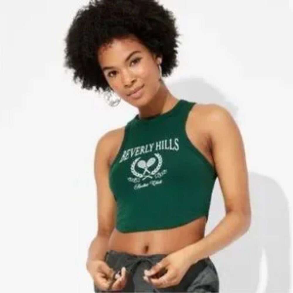 Wild Fable Dark Green Crop Top